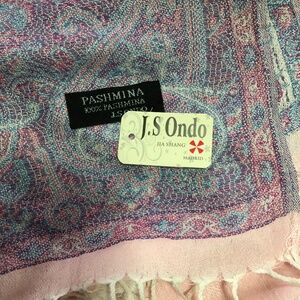 Bundle of 2 pink scarfs, labeled pashima